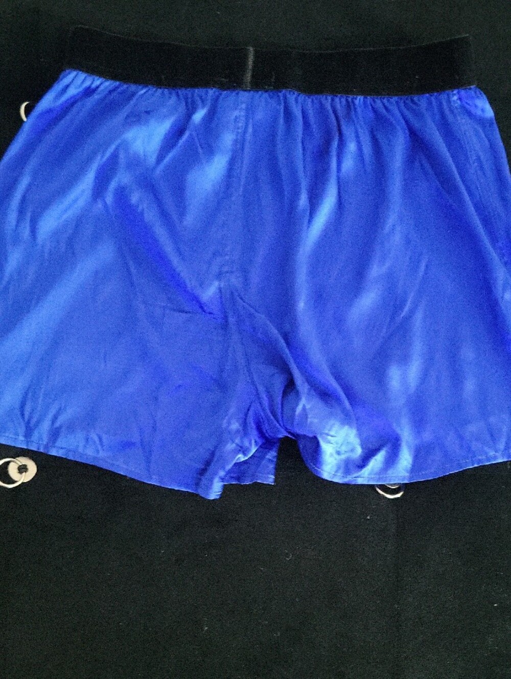 Tom Ford Black-Waistband Royal Blue Silk Shorts Size Small - Picture 9 of 9